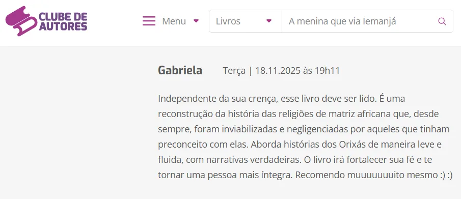 A menina que via Iemanjá - A história por trás do livro
